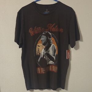 Wrangler Black Willie Nelson Graphic Tee with Orange and Cream Print